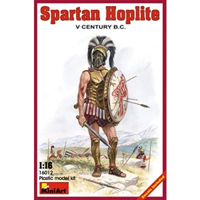 Image of Miniart 1:16 Scale Spartan Hoplite V century B.C. Plastic Model Kit (Grey)