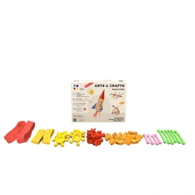 Image of Toyi Arts &amp; Crafts Spaceship Building Kit 48 pcs Crafting Toolkit, Make Your Own Spaceships, Creative DIY Box Set, Children’s Tools Sets, Art Toys Gifts For Kids, Age 4 Years +