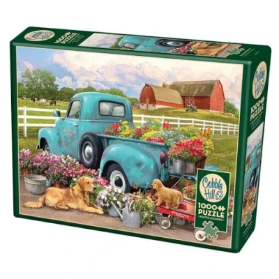 Image of Cobble Hill 1000 Piece Puzzle Flower Truck Sample Poster Included
