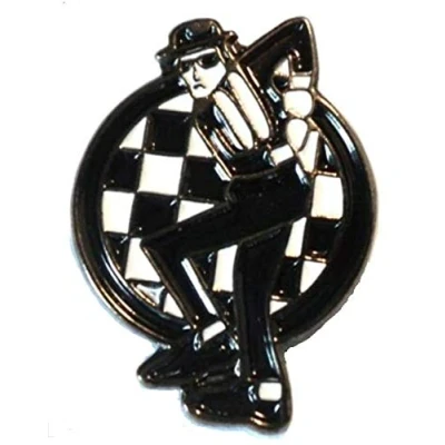 Image of Metal Enamel Pin Badge MOD Checkers Ska Dance (Chequers)