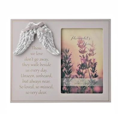 Image of Widdop and Co Memorial Photo Frame with a Loving Message Angel Wings