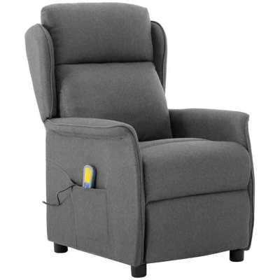 Image of vidaXL Massage Chair Light Grey Fabric