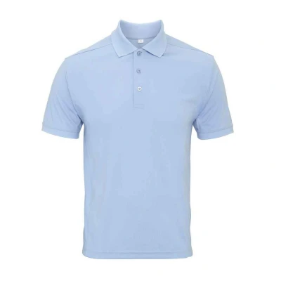 Image of Premier Mens Coolchecker Pique Polo Shirt (Light Blue) Size Medium