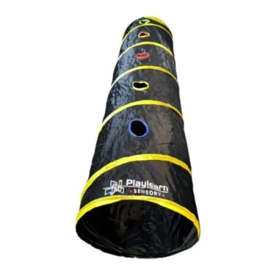 Image of Playlearn Sensory Play Tunnel Pop Up 2mtr with 5 LED Flashing Balls for Indoor &amp; Outdoor Kids Collapsible, Crawl Through Baby Infant Children or Dog Cat Tunnels
