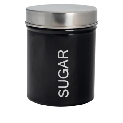 Image of Black Metal Sugar Canister By Harbour Housewares