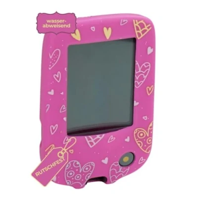 Image of caseroxx Silicone Case Compatible with Freestyle Libre 1/2/3/Insulinx/14 Day or without Belt Clip in Pink Hearts Pattern