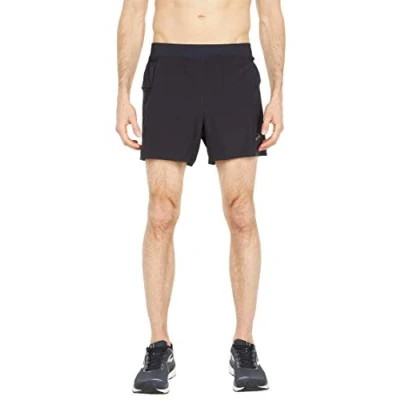 Image of BROOKS 211331001 Sherpa 5&quot; 2 in 1 Short Shorts Men&#039;s Black Size 25