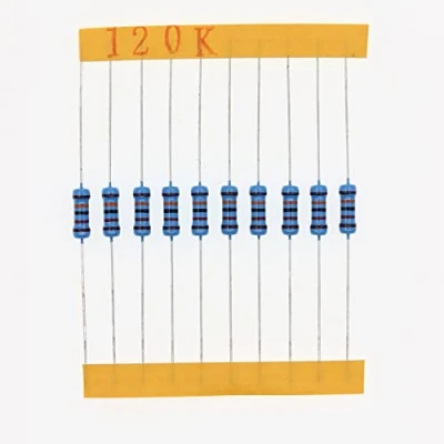 Image of HUABAN 100 Pieces 0.5 Watts 1/2W 120K Ohm 1% Metal Film Resistor