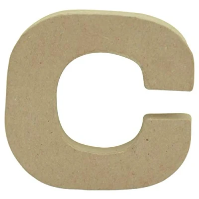 Image of Décopatch Ref AC815C Papier Maché Alphabet Lowercase Letter &quot;C&quot; Fun to Decorate Using Papers, Glue &amp; Varnish, 8 x 8.2 2.4cm Brown