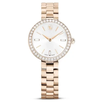 Image of Swarovski Certa Watch, Swiss Made, Metal Bracelet, Gold Tone, Champagne Tone Finish