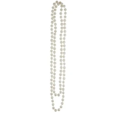 Image of FNA Fashions Charleston Flapper Pearl Beads Necklace 1920s Fancy Dress Party Accessories UK, White, One Size