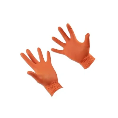 Image of Connect 37301 Grippaz Large Orange Nitrile Gloves Box 50pc/25 Pairs