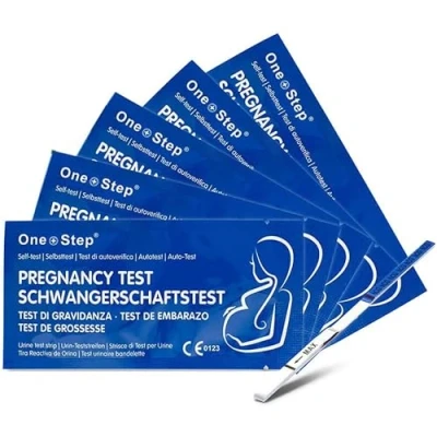 Image of One Step 5 x Highly Sensitive 10mIU Pregnancy Test Strips (Tests up to 6 Days Earlier)