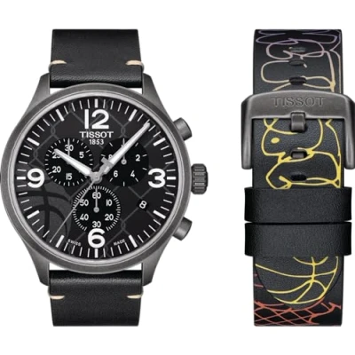 Image of Tissot Street Basketball Mens Black Watch T1166173606700 Leather (archived) One Size