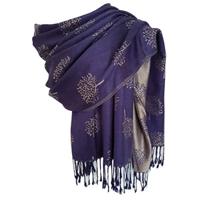 Image of GlamLondon Pashmina Scarf, Soft Warm Latest Fashion Pashminas Womens Shawl (Denim Blue)