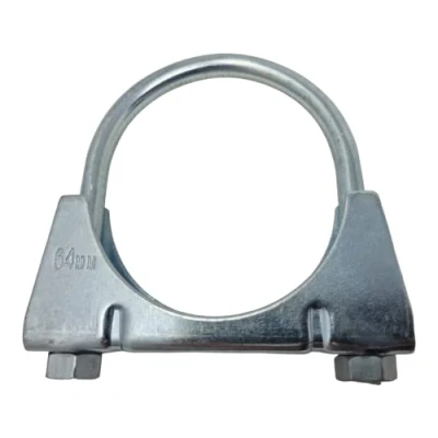 Image of 64mm Universal U Bolt Exhaust Clamps Heavy Duty Clamp &amp; Nuts (Pack of 2)