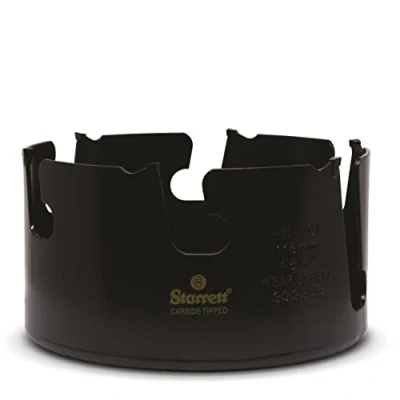 Image of Starrett Tungsten Carbide Tipped Holesaw MPH0458 Multi Purpose Cut TCT Hole Saw Cutter For Wood MDF Plastics Ceramic Wall Tiles 118 mm