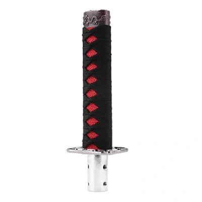 Image of Samurai Sword Automatic Shift Knobm, Knob Lever Universal Japanese Car Gear Shifter with 4 Adapters Auto Accessory Black + Red