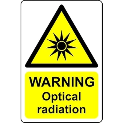 Image of Warning Optical Radiation Safety Sign Self Adhesive Sticker (100mm x 150mm)