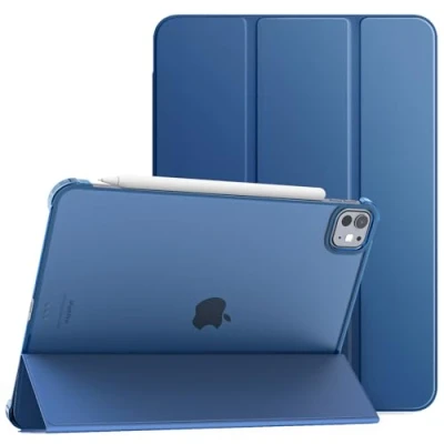 Image of TiMOVO for iPad Pro 11 Inch Case M4 2024, Slim Stand Cover 11&quot; 5th Generation, Smart Shell with Translucent Back, Supports Pencil and Pencil(USB C), Navy Blue