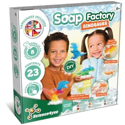 Image of Science4you Dinosaur Lab Soap Making Kit for Kids Age 8+ Make Your Own Soaps with Dino Toys Inside, Glow in The Dark Craft Kits Kids, Arts and Crafts Gift Girls &amp; Boys 8 9 10 11+