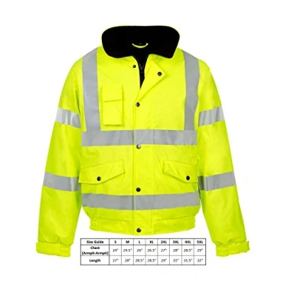 Image of Kapton Hi Viz High Vis Visibility Bomber Jacket Work Coat Security Waterproof (Yellow, 4XL)
