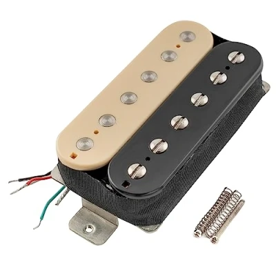 Image of Artec VH Rock Alnico 5 Uncovered Humbucker Electric Guitar Bridge Pickup 11.6K, Zebra