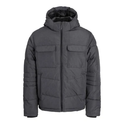 Image of JACK &amp; JONES Men&#039;s Jjbuild Puffer Jacket, Dark Grey Blend, XS
