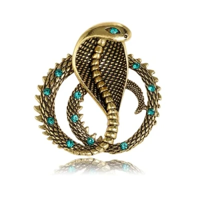 Image of Brooch Pins for Women, Enamel Crystal Animal Insect Pin Lapel Large Safety (Cobra)