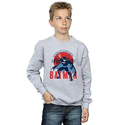 Image of DC Comics Boys Batman Gotham City Sweatshirt Sport Grey 12 13 Years
