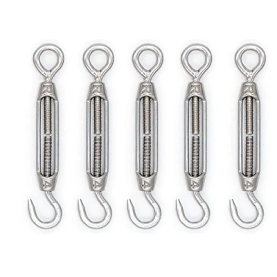 Image of Mecollection 10pcs M4 Stainless Steel 304 Hook &amp; Eye Turnbuckle Wire RopeTension