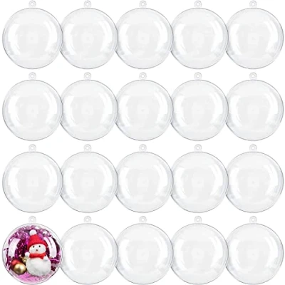 Image of 5cm 20pcs Christmas Baubles Clear Fillable Ball Xmas Decor