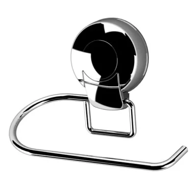 Image of Showerdrape Suctionloc Chrome Steel Suction Wall Mounted Toilet Roll Holder
