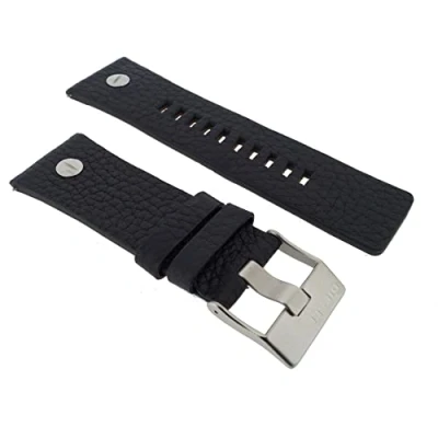 Image of Diesel watch strap, replacement band LB DZ7313, spare strap DZ 7313, in leather, 28 mm black