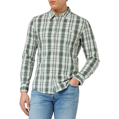 Image of Levi&#039;s Men&#039;s Long Sleeve Battery Housemark Slim Shirt, Micah Plaid Cloud Dancer, XS