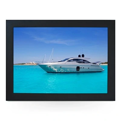 Image of Portable Lap Desk Tray (Yacht) Handmade Wooden Frame, Beanbag Cushioned Bottom Computers, Laptops, Meals, Food L0191 Black