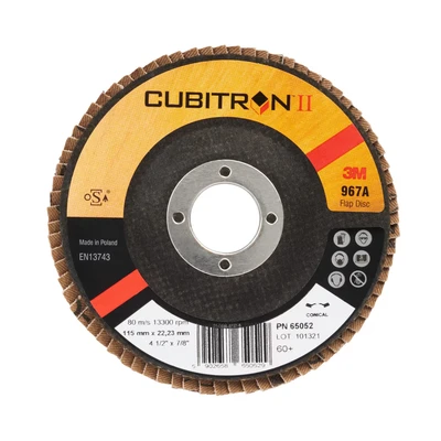 Image of 3M II Flap Disc 967A, 115 mm, 60+, Conical