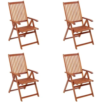 Image of vidaXL Folding Outdoor Chairs 4 pcs Solid Acacia Wood