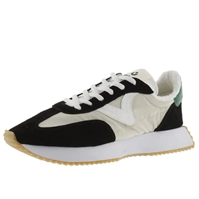 Image of victoria Cosmos Nylon Low Tennis &amp; Color Split Leather Pieces Serrated Sole 1134100 for Women GRIS 37