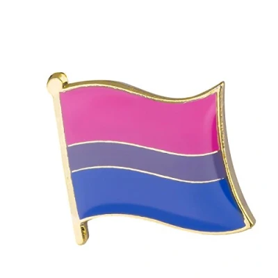 Image of Patch Nation Bisexual Pride LBGTQ Flag Metal Pin Badge