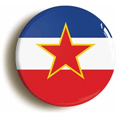Image of Ozorath YUGOSLAVIA NATIONAL FLAG BADGE BUTTON PIN (Size is 1inch / 25mm diameter)