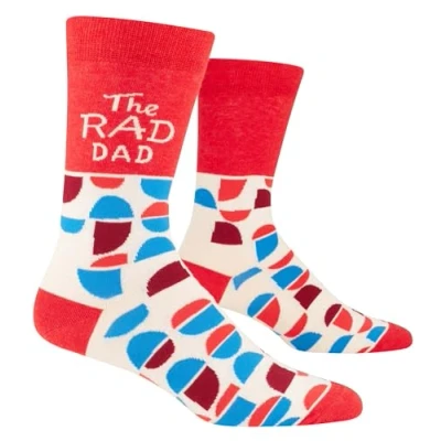 Image of Blue Q Men&#039;s Funny Novelty Crazy Crew Socks with Sayings (fit shoe Size 7 12), The Rad Dad, One