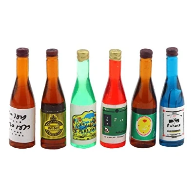 Image of MyTinyWorld Dolls House Miniature 6 Resin Cast Mixed Style Drink Bottles