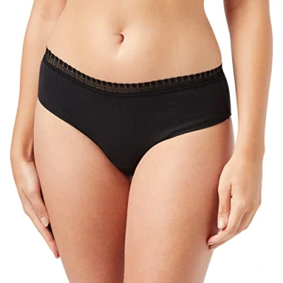 Image of Sloggi Women&#039;s GO Ribbed Hipster C2P Briefs, BLACK COMBINATION, L