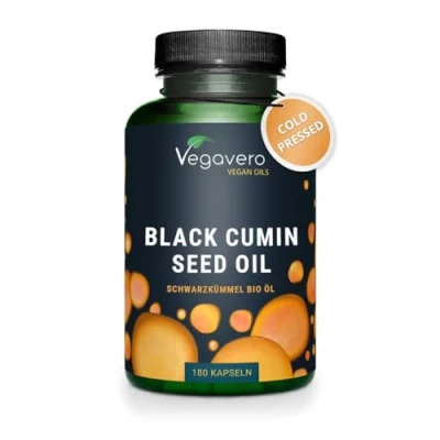 Image of Vegavero Organic Black Cumin Seed Oil 1000 mg Cold Pressed 180 Capsules Nigella Sativa High Strength Thymoquinone &amp; Linoleic Acid NO Additives Vegan