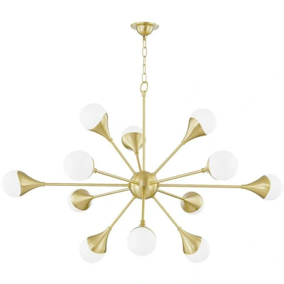 Image of Ariana 12 Light Chandelier Brass, Glass, 2700K