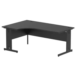 Image of Impulse 1800 LH Crescent Desk Black/Black Cable Managed Leg