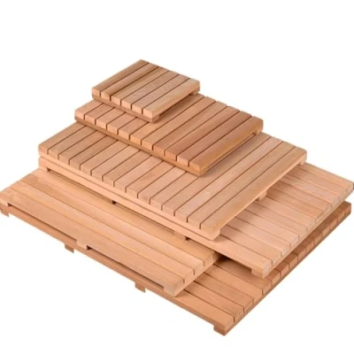 Image of Solid Wood Bathroom Anti Slip Mat, Wooden Shower Mat Outside Shower, Bath Pallet, Duckboards, Non Slip(100x75cm/39x30in)