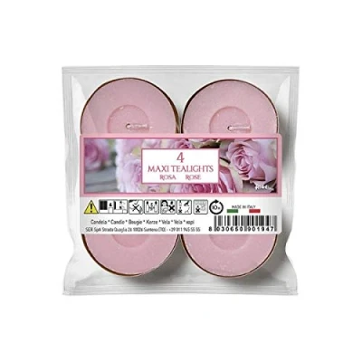 Image of Price&#039;s Candles Aladino Rose Maxi Tealights Pack of 4 (Aladino Range)