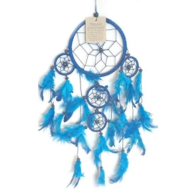 Image of DREAM CATCHER BEAUTIFUL ITEM / DREAMCATCHER BLUE FEATHERS